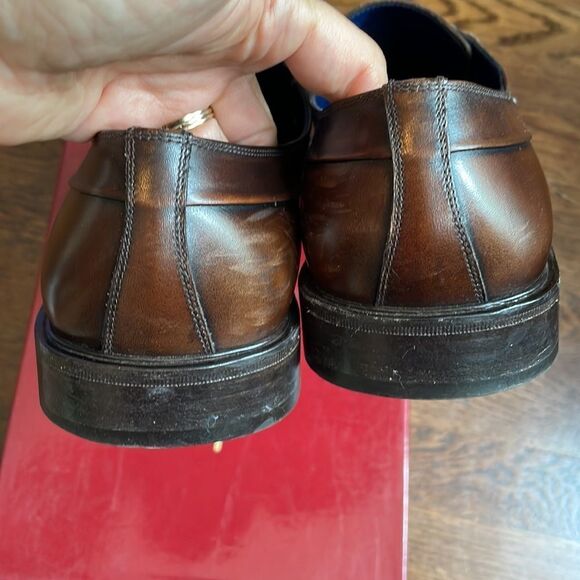 Vtg Salvatore Ferragamo‎ “Rigo” dark brown calf dress shoes with side buckle main image 7